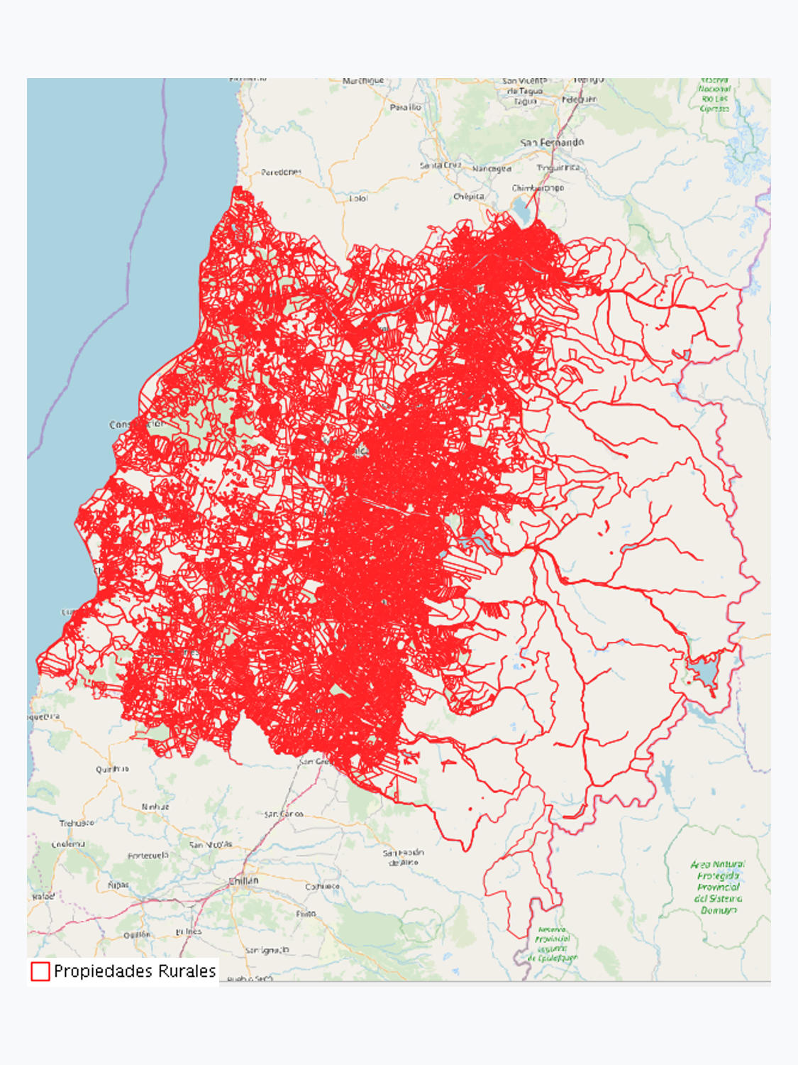 Catastro Gráfico de la Propiedad Rural 1:10.000, Región del Maule, año 2014
